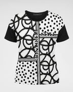 Halbarm Shirt im exklusiven Schwarz-Weiß Mustermix – „Style & Elegance“