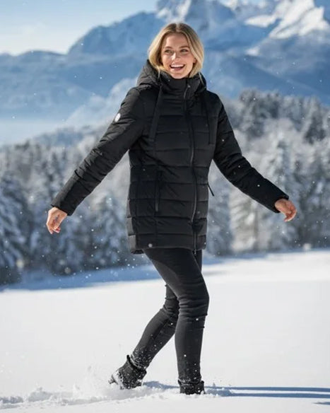 Schwarze Steppjacke – sportiv, matt, hochwertig
