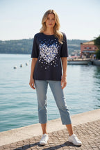 T-Shirt mit verlängertem 1/2 Arm & Herz-Print