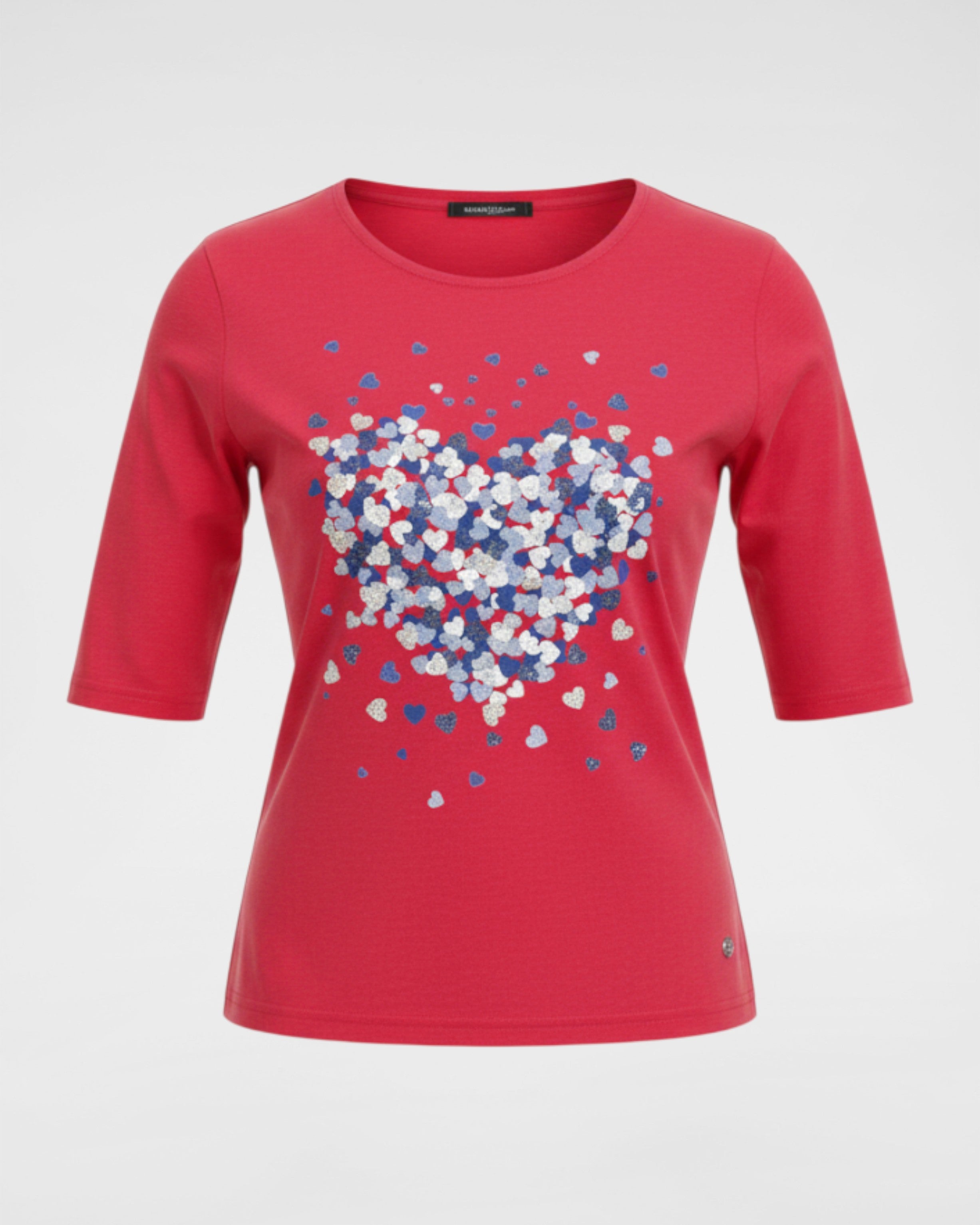 T-Shirt mit verlängertem 1/2 Arm & Herz-Print