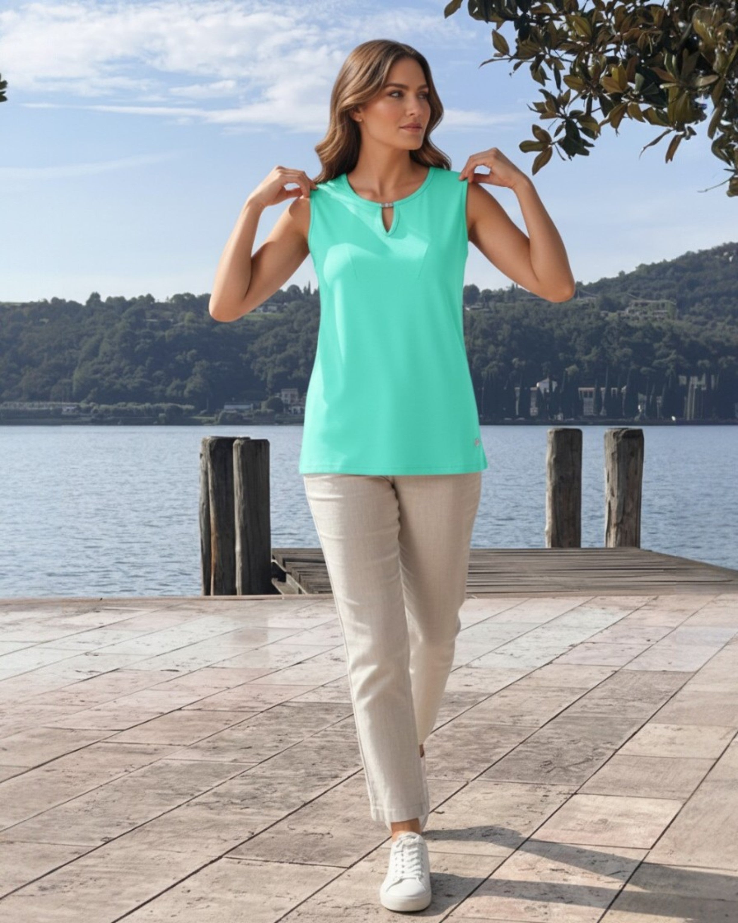 Top – Ärmelloses Sommer Shirt mit elegantem Ausschnitt, leicht & vielseitig kombinierbar
