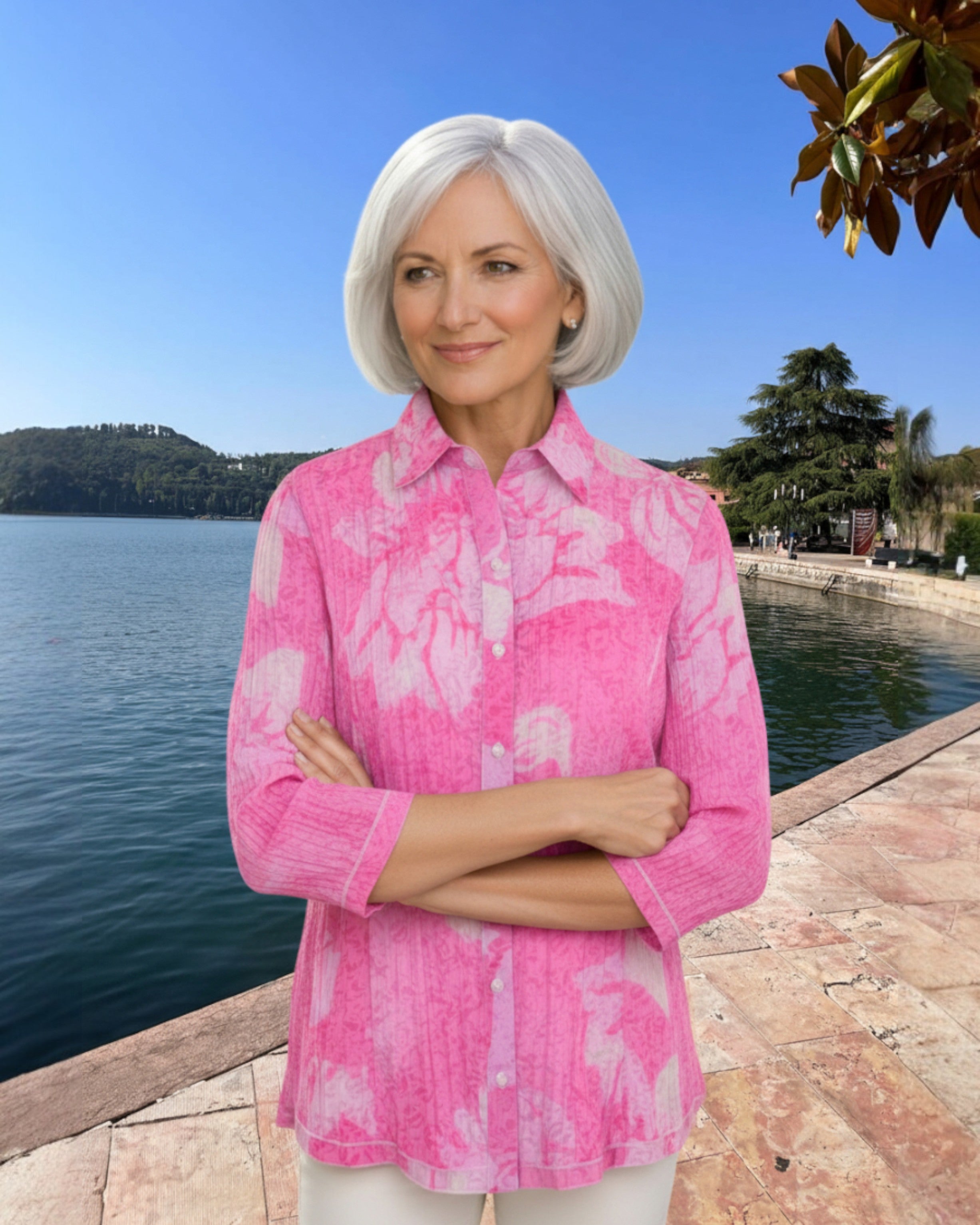 3/4 Arm Ausbrennerbluse – Leichte Damenbluse