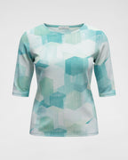 Sommerliches Shirt in mint mit stylischem Druck