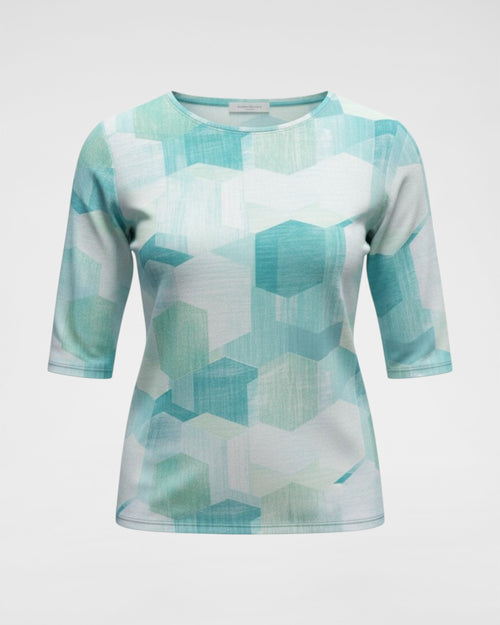 Sommerliches Shirt in mint mit stylischem Druck