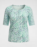 Mint Minimalprint Jerseyshirt – verlängerter 1/2 Arm