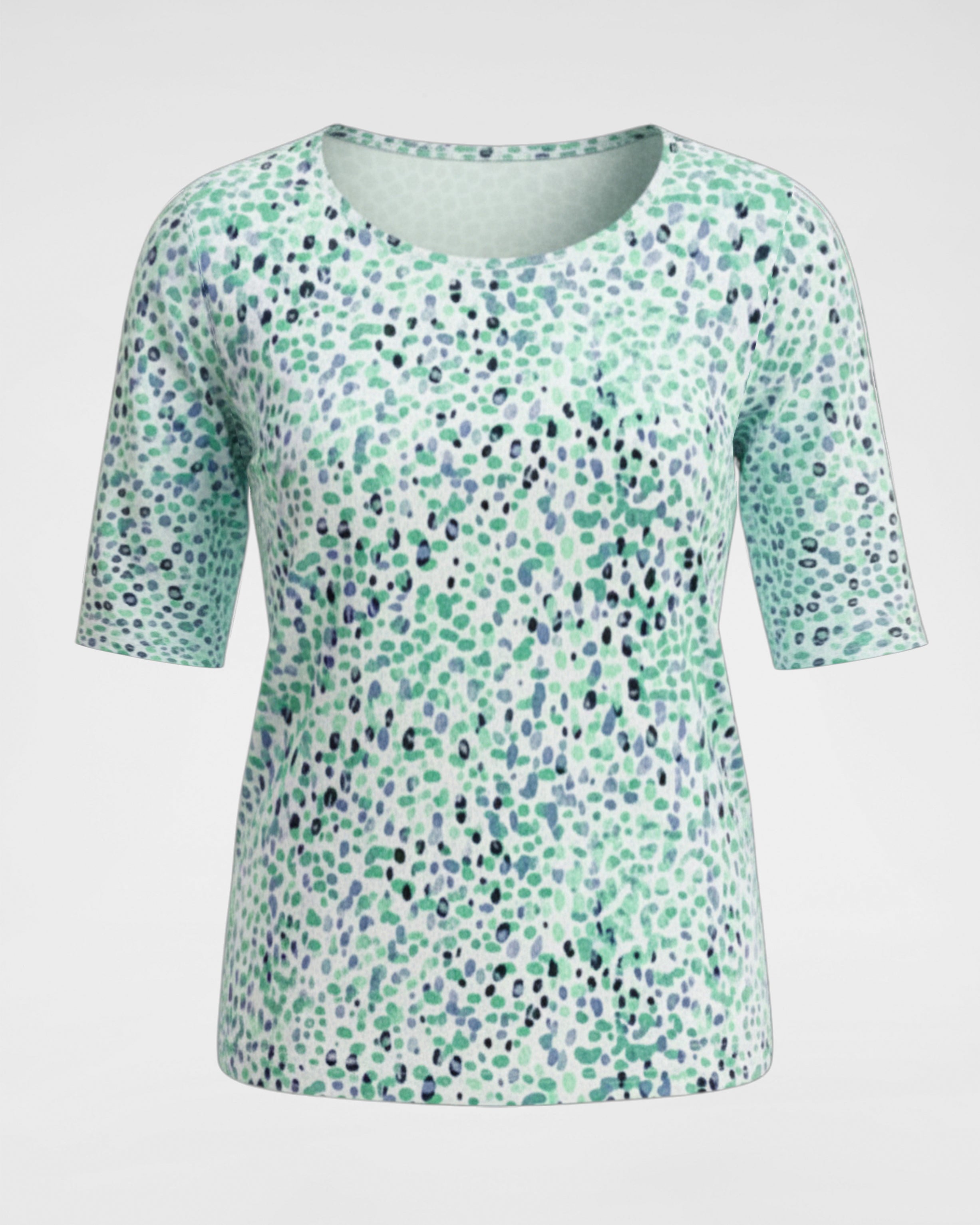 Mint Minimalprint Jerseyshirt – verlängerter 1/2 Arm