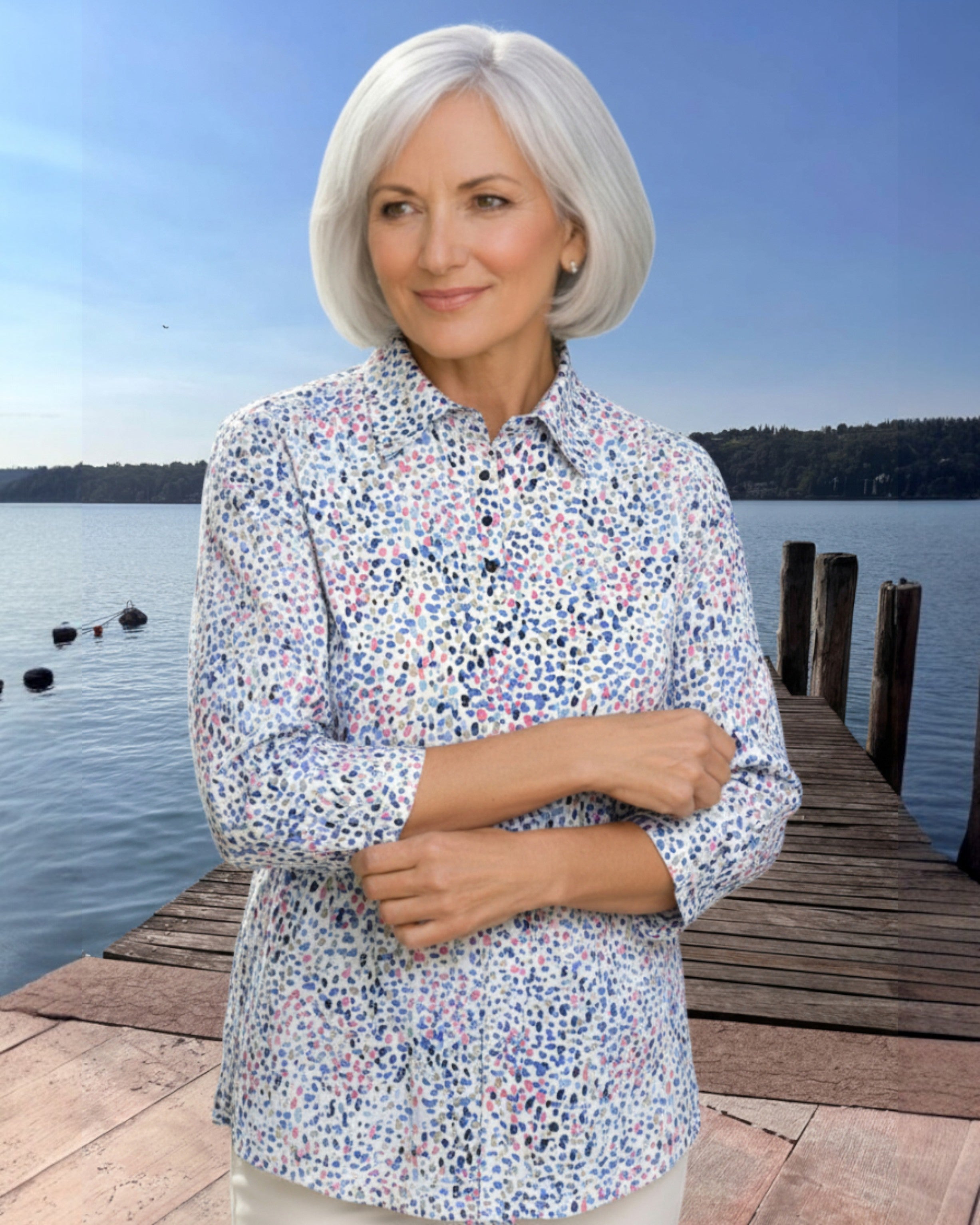 Elegantes Damen Polo mit 3/4 Ärmeln