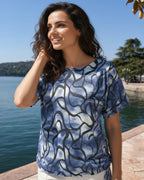 Moderne Tunika aus Viskose – Luftiges Shirt mit Tunnelzug & T-Sleeves