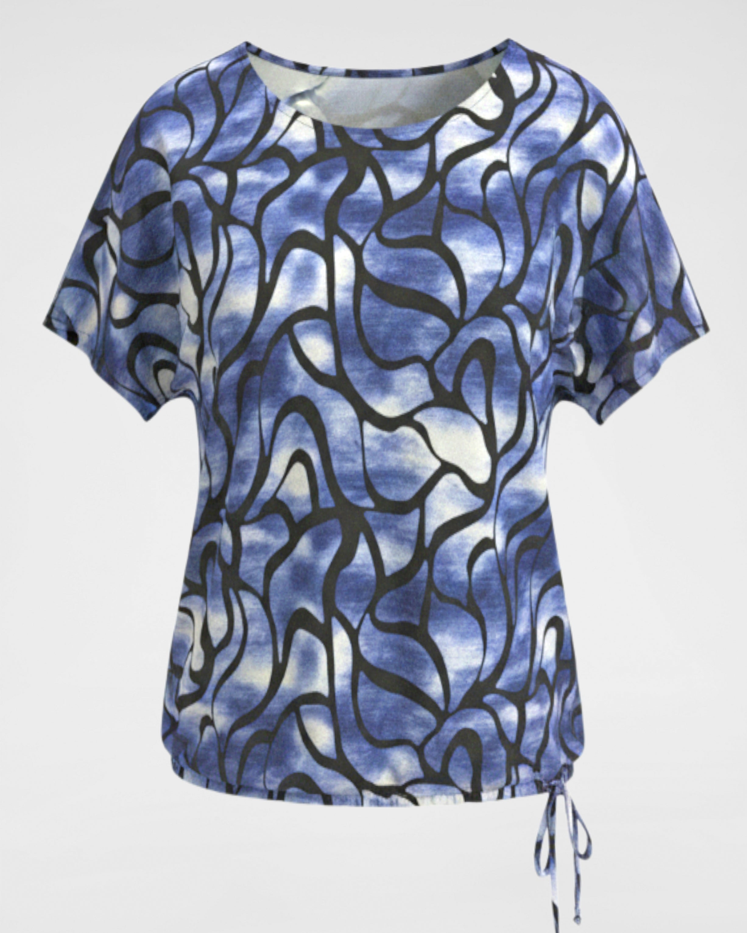 Moderne Damen Tunika aus Viskose – Luftiges Shirt mit Tunnelzug & T-Sleeves