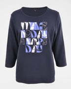 Sweatshirt mit 3/4-Arm – Modernes Statement-Design