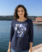 Sweatshirt mit 3/4-Arm – Modernes Statement-Design