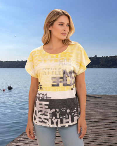 Ausbrennershirt mit überschnittener Schulter
