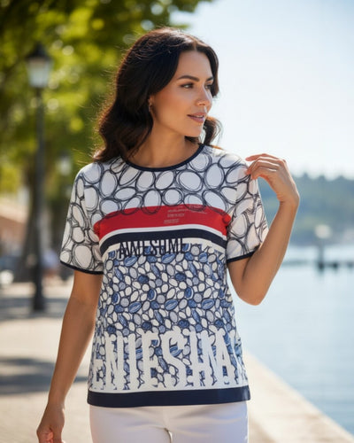 Halbarmshirt mit Rundhals und Print