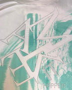 T-Shirt Weiß mit Türkis-Print & Strass – Stylisches Fashion Statement für jeden Tag