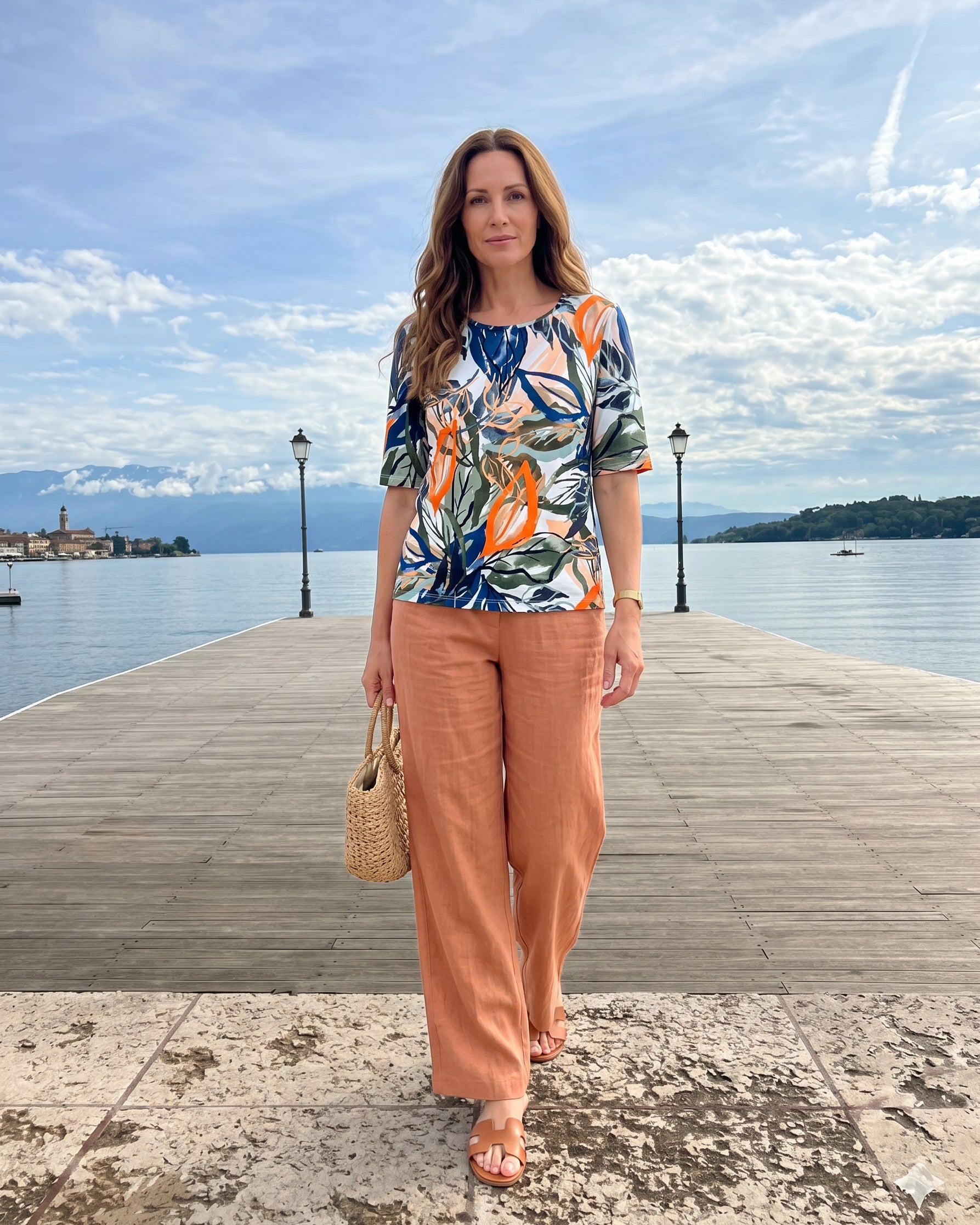 Shirt mit tropischem Blätterprint – modern & bequem