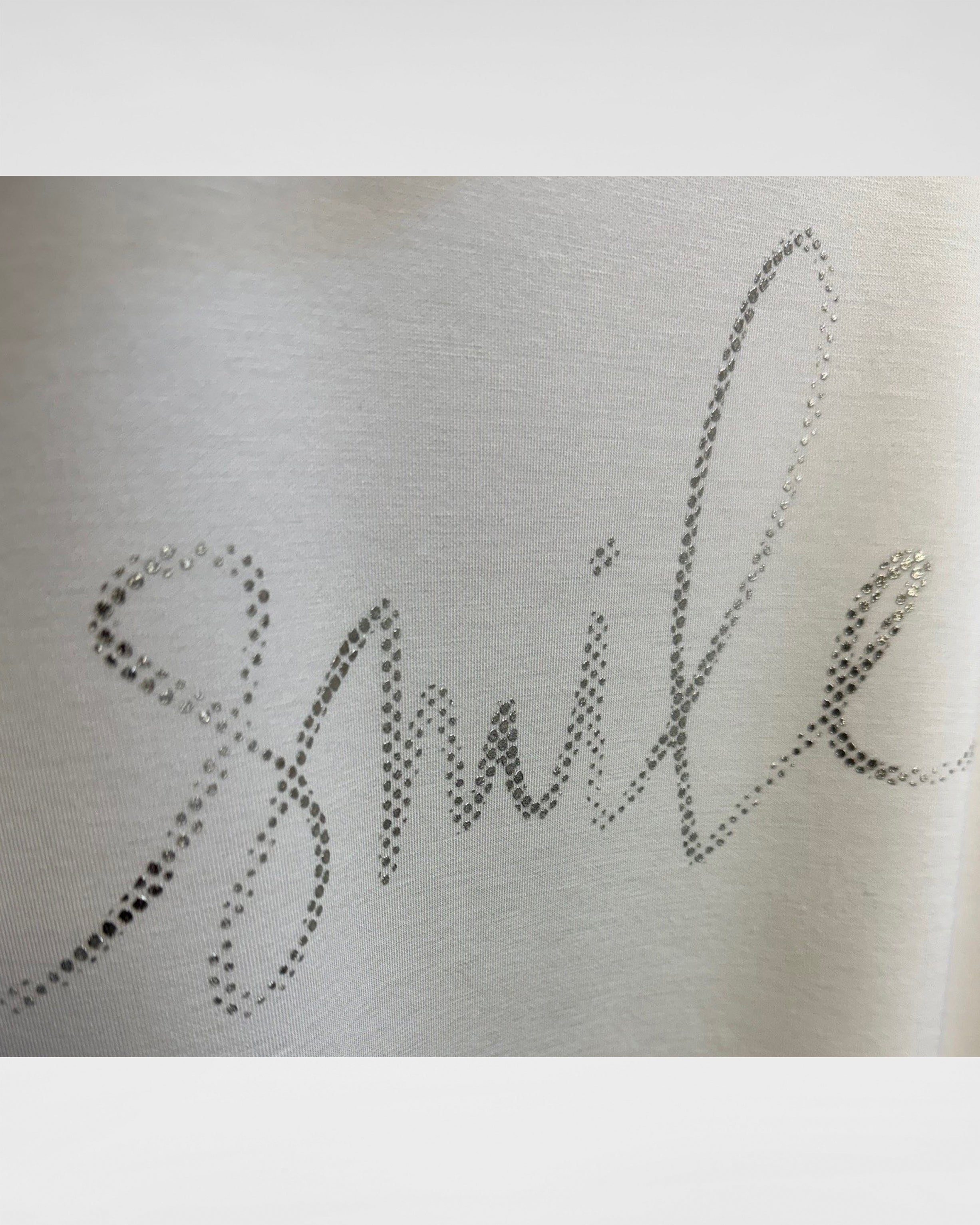 Sweatshirt 3/4 Arm „Smile“ mit Glitzer-Detail – feminin & stylisch