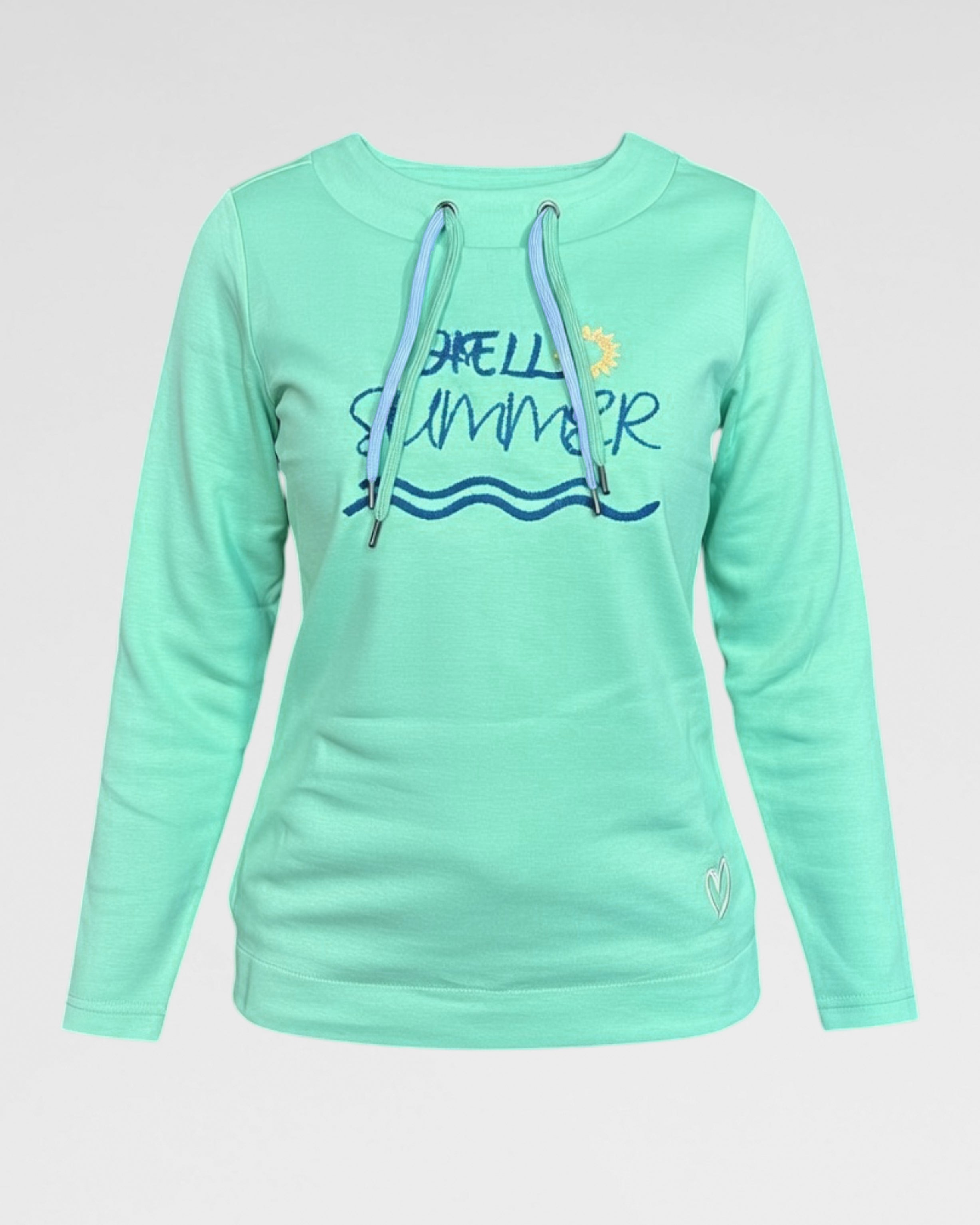 Hochwertiges Damen Sweatshirt mit Kaviarprint – Super softes Langarm-Sweat mit Kontrastbändeln