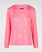 Hoodie mit Silverprint & Strass – leichter Übergangssweater