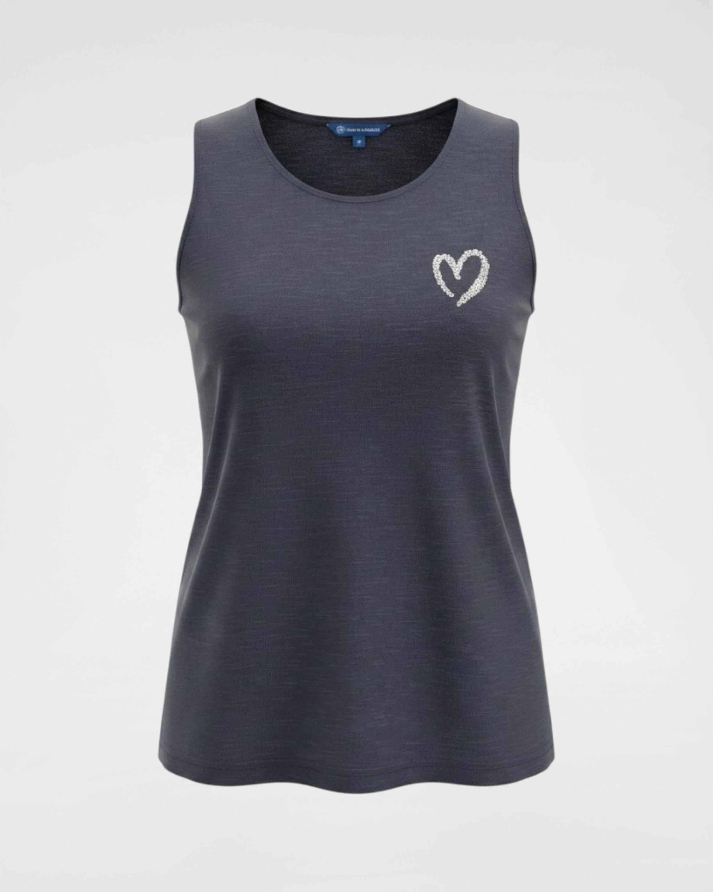 Tanktop mit Herz-Detail in hochwertigem Kaviarprint  – leichtes, bequemes Sommer Top