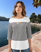 Shirt 3/4 Arm gestreift – Zeitloser Klassiker mit Rundhalsausschnitt
