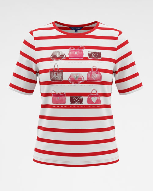 T-Shirt mit Streifen & Print – modisch, bequem, vielseitig