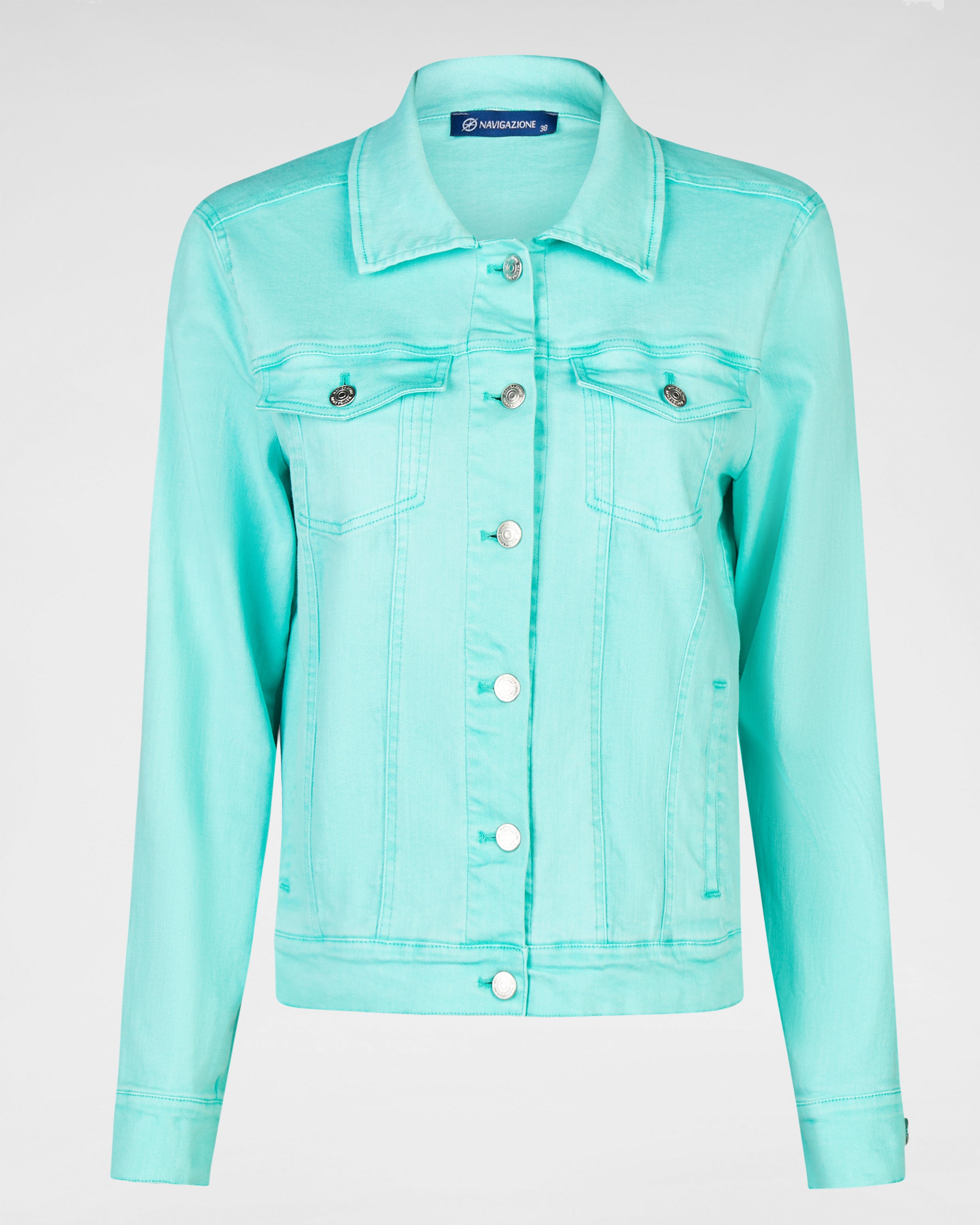 Jeansjacke – Garment Dyed mit praktischen Taschen