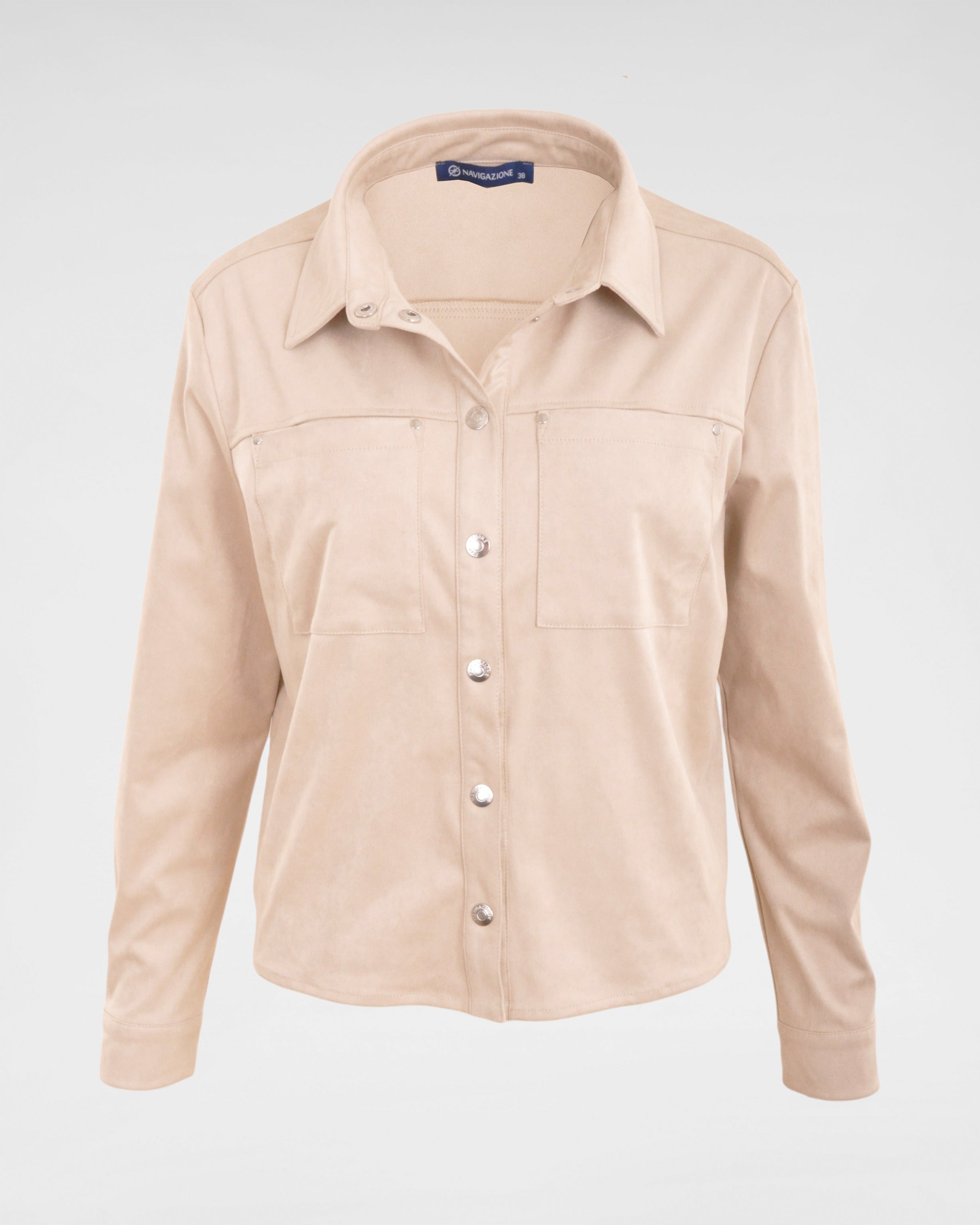 Overshirt „Desert Suede“ – Sandfarbenes Overshirt in softem Wildlederimitat