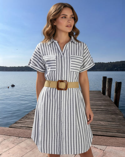 Blusenkleid mit Gürtel
