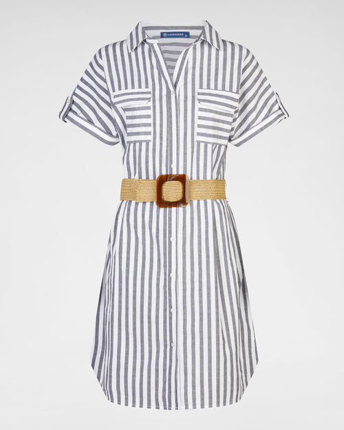 Kleid gestreift Navy-Weiß mit Gürtel – Klassischer Look mit modernem Stil