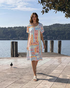 Elegantes Damenkleid mit 1/2-Arm und Seitennahttaschen – Leichte Viskose