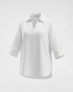 Tunika 3/4 Arm Weiß – Leichte Musselinware zum Krempeln