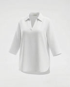Tunika 3/4 Arm Weiß – Leichte Musselinware zum Krempeln