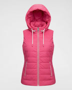 Moderne Weste mit sportiven, weißen Details und versteckter Handytasche