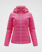 Sportive Steppjacke mit Kapuze und versteckter Handytasche