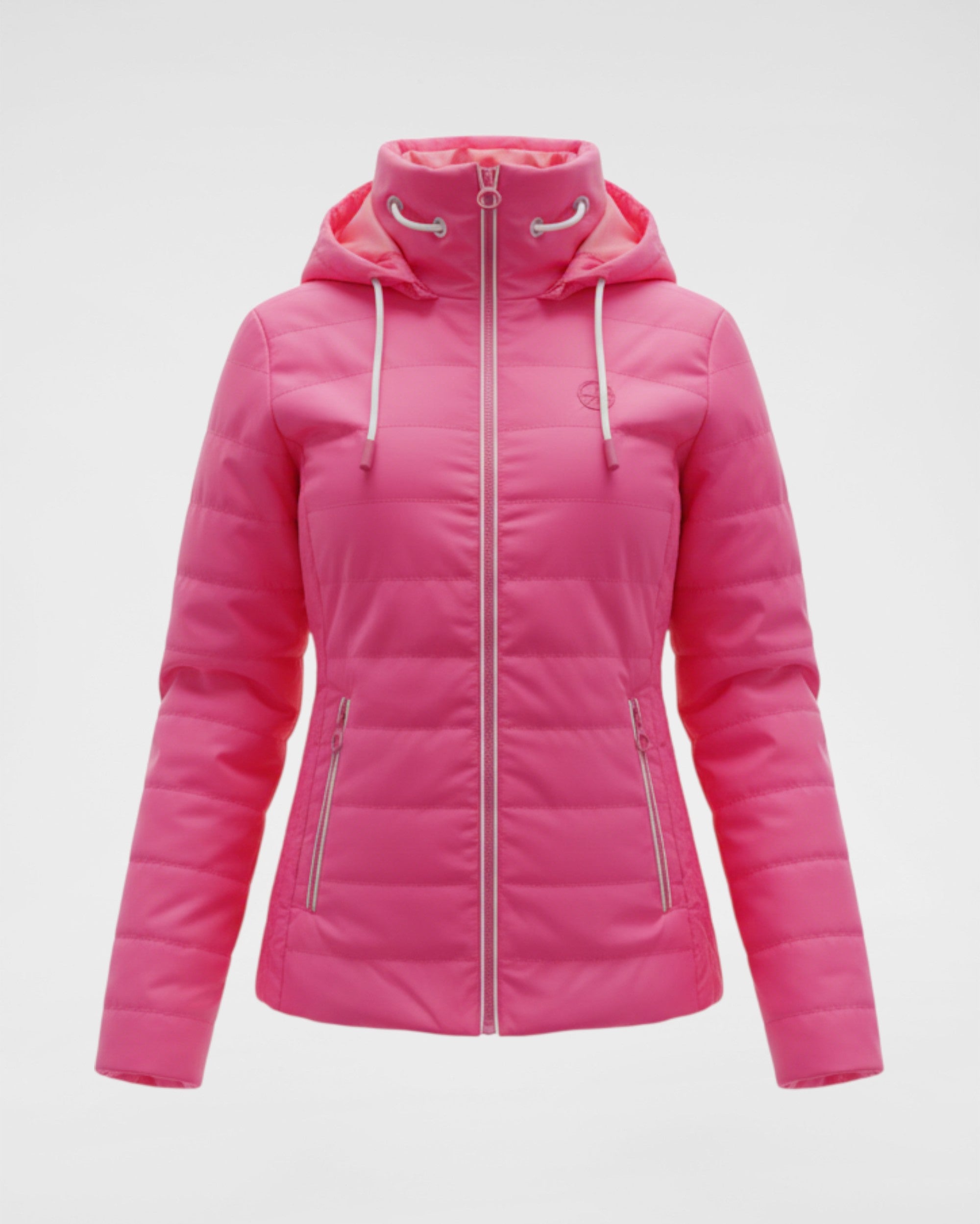 Sportive Steppjacke mit Kapuze und versteckter Handytasche
