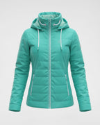 Sportive Steppjacke mit Kapuze und versteckter Handytasche