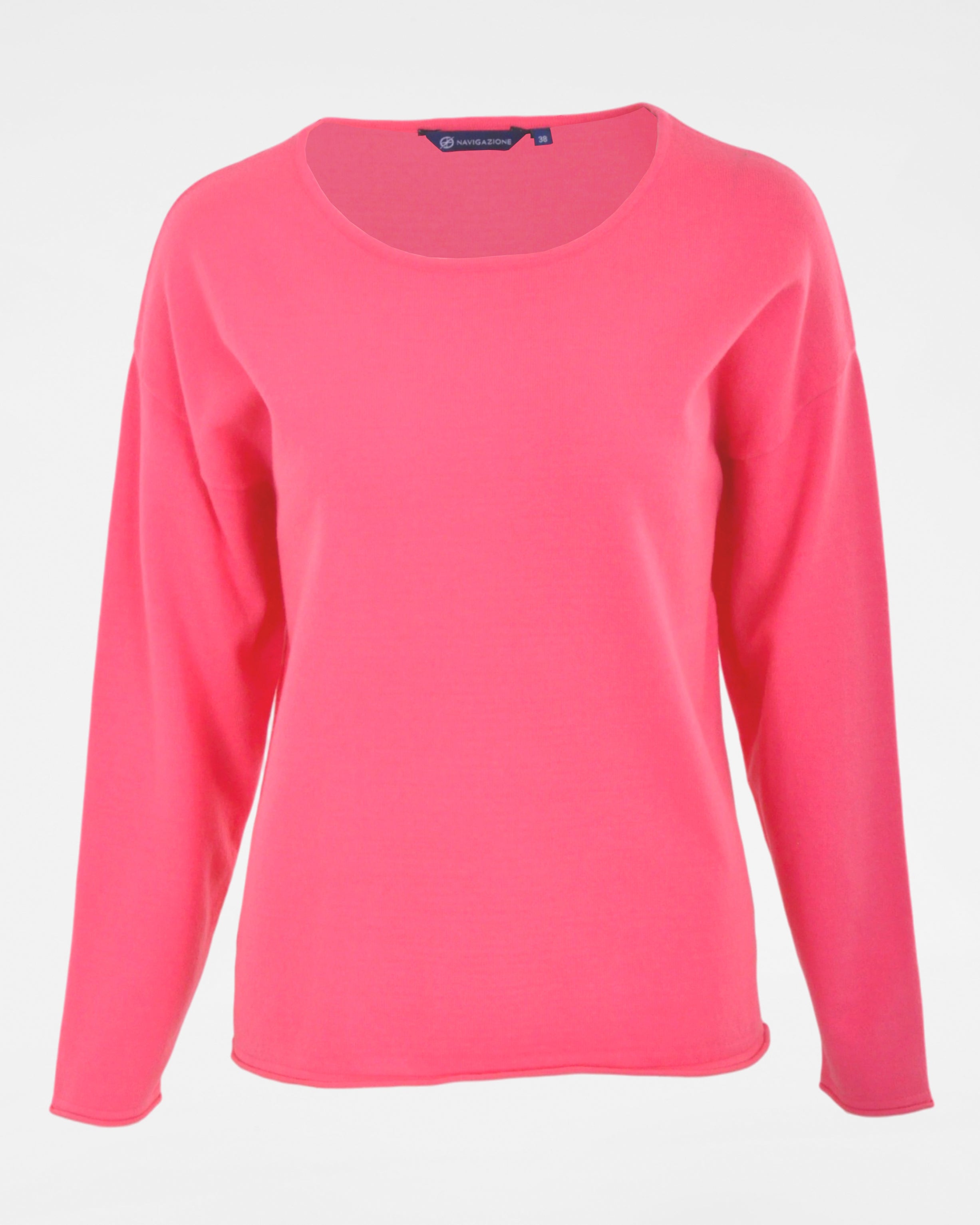 Super flauschiger Statement Übergangspullover in strahlendem pink