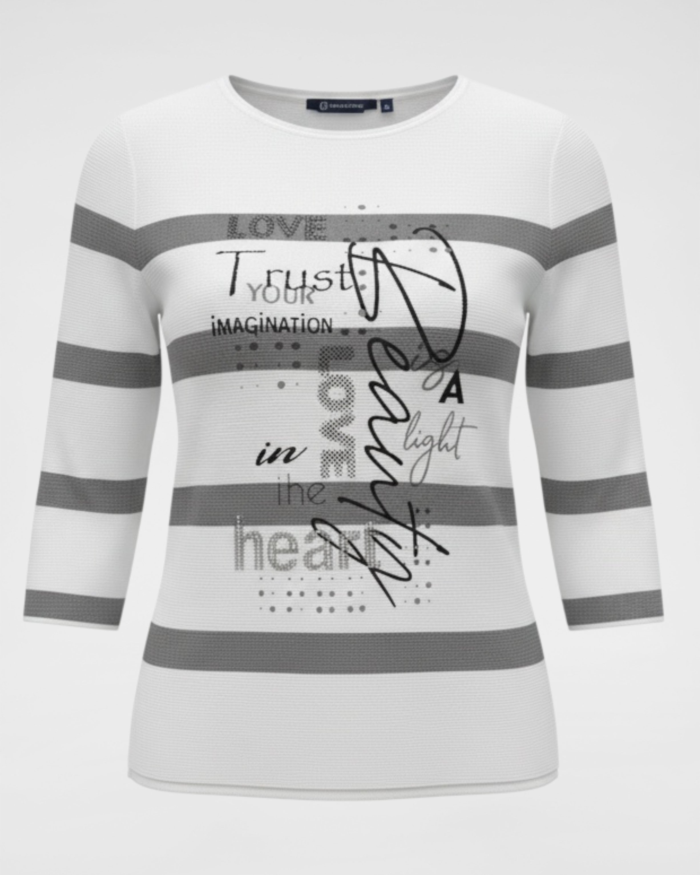 Urban Chic Übergangspullover im Ottomanstrick – Weiß/Grau 💚