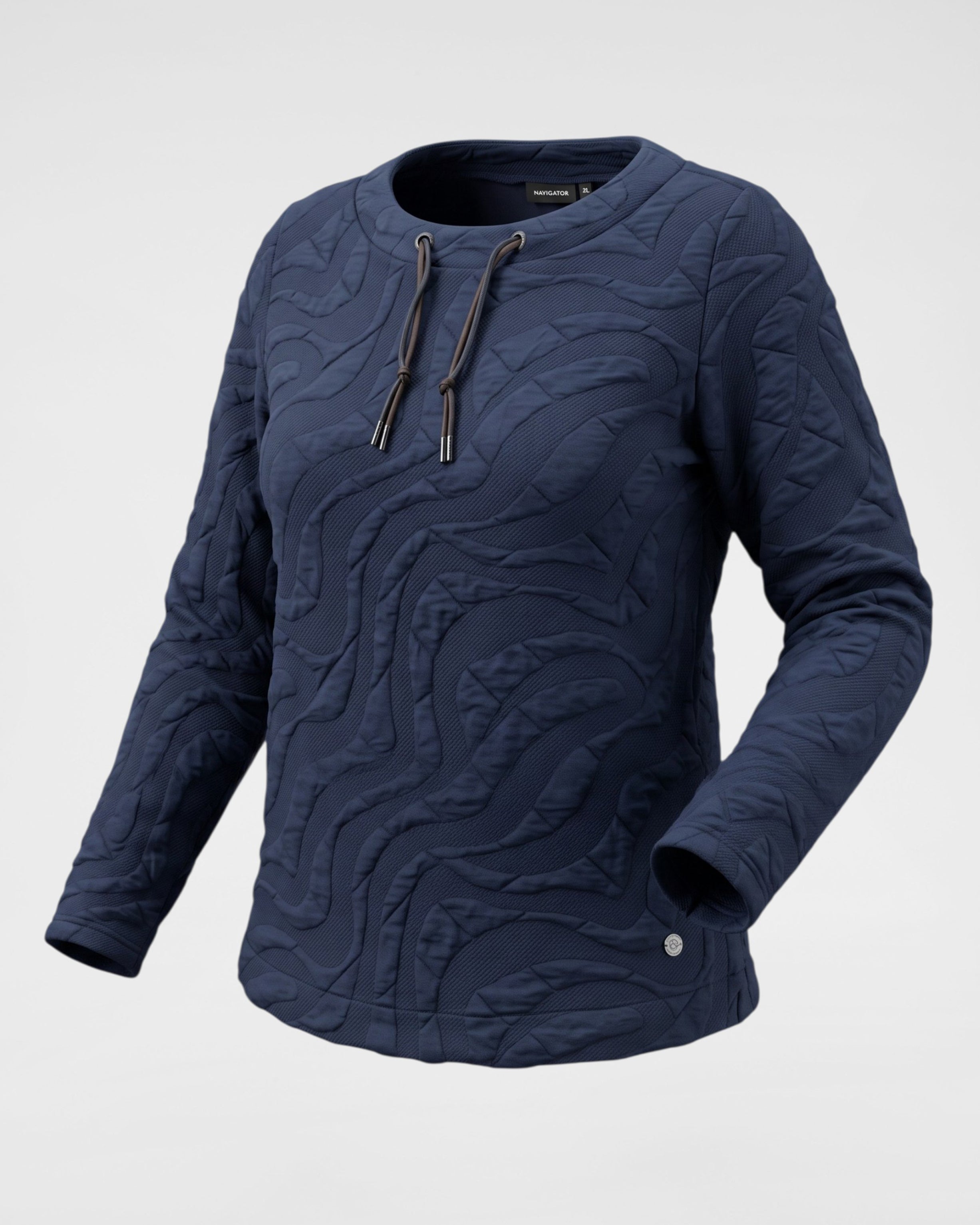 Struktur-Shirt in Navyblau