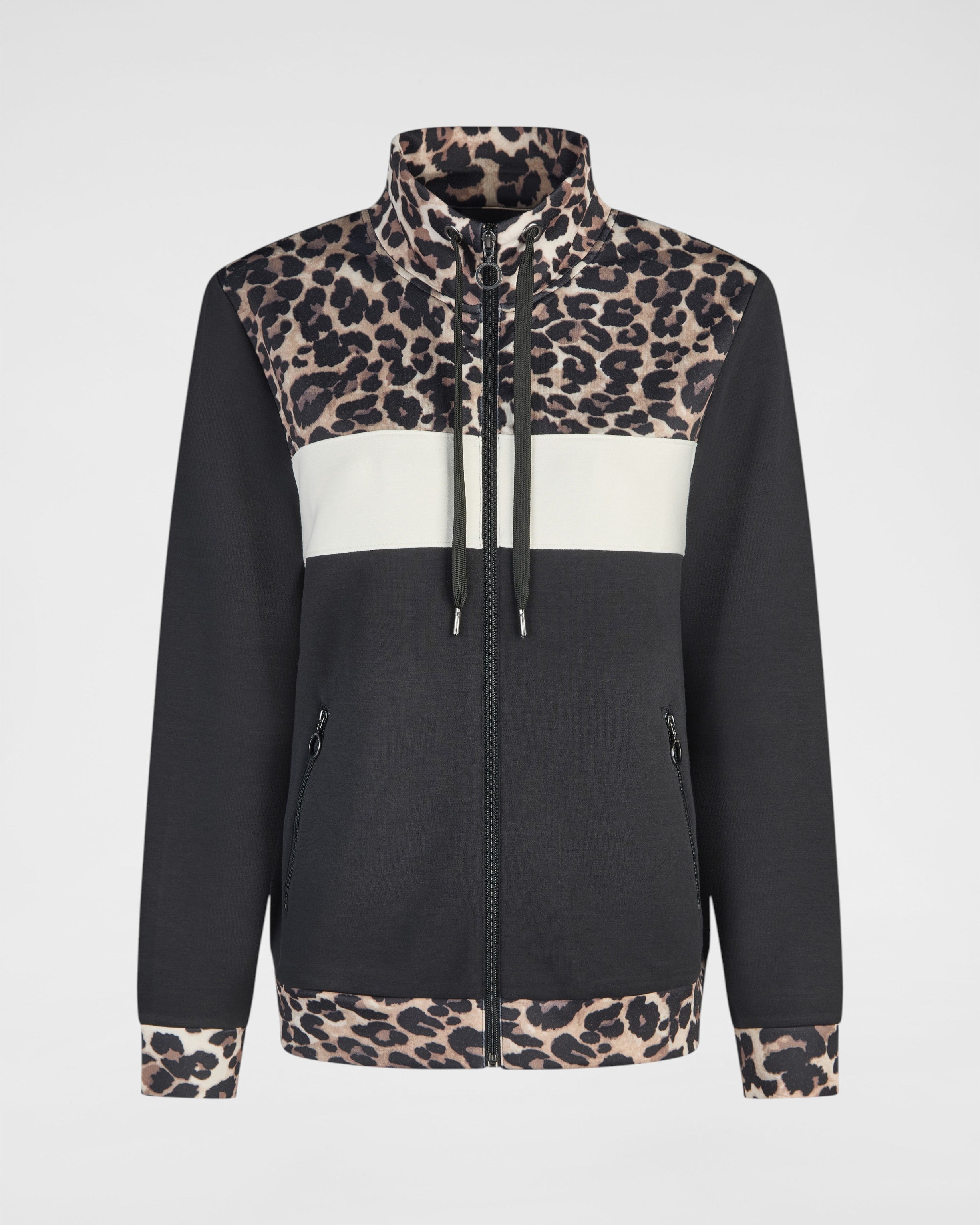 Sweat-Jacke im Leo-Look