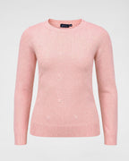 Strickpullover mit Blumen-Applikationen