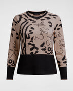Pullover im Animal-Mix