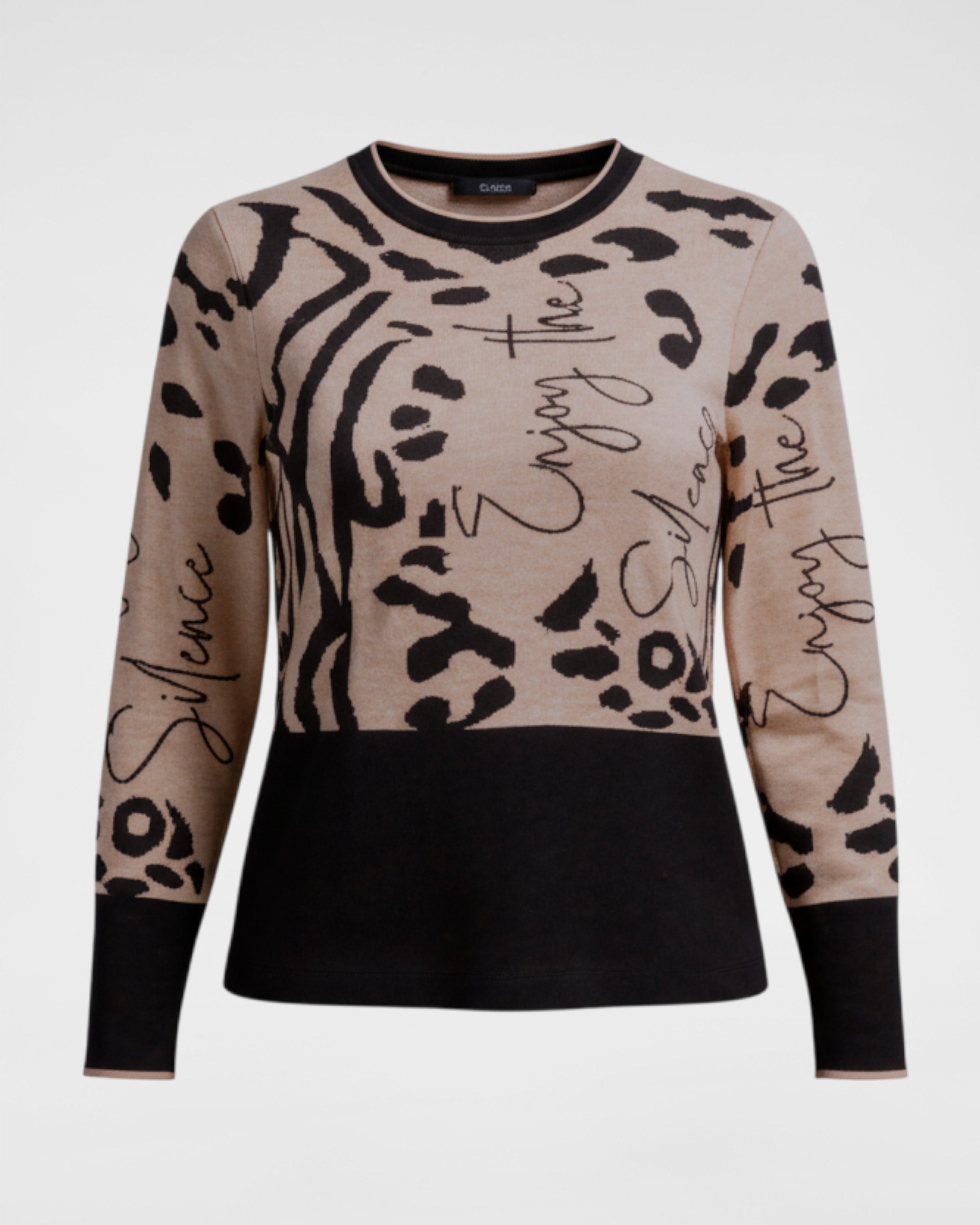 Pullover im Animal-Mix
