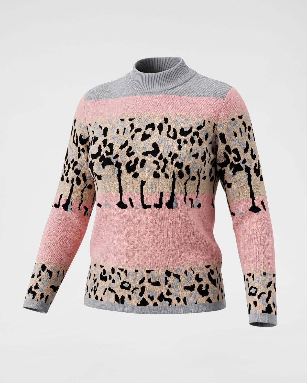 Pullover mit modernem Animal-Print