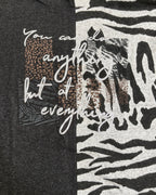 Pullover Half-&-Half mit Animal-Print