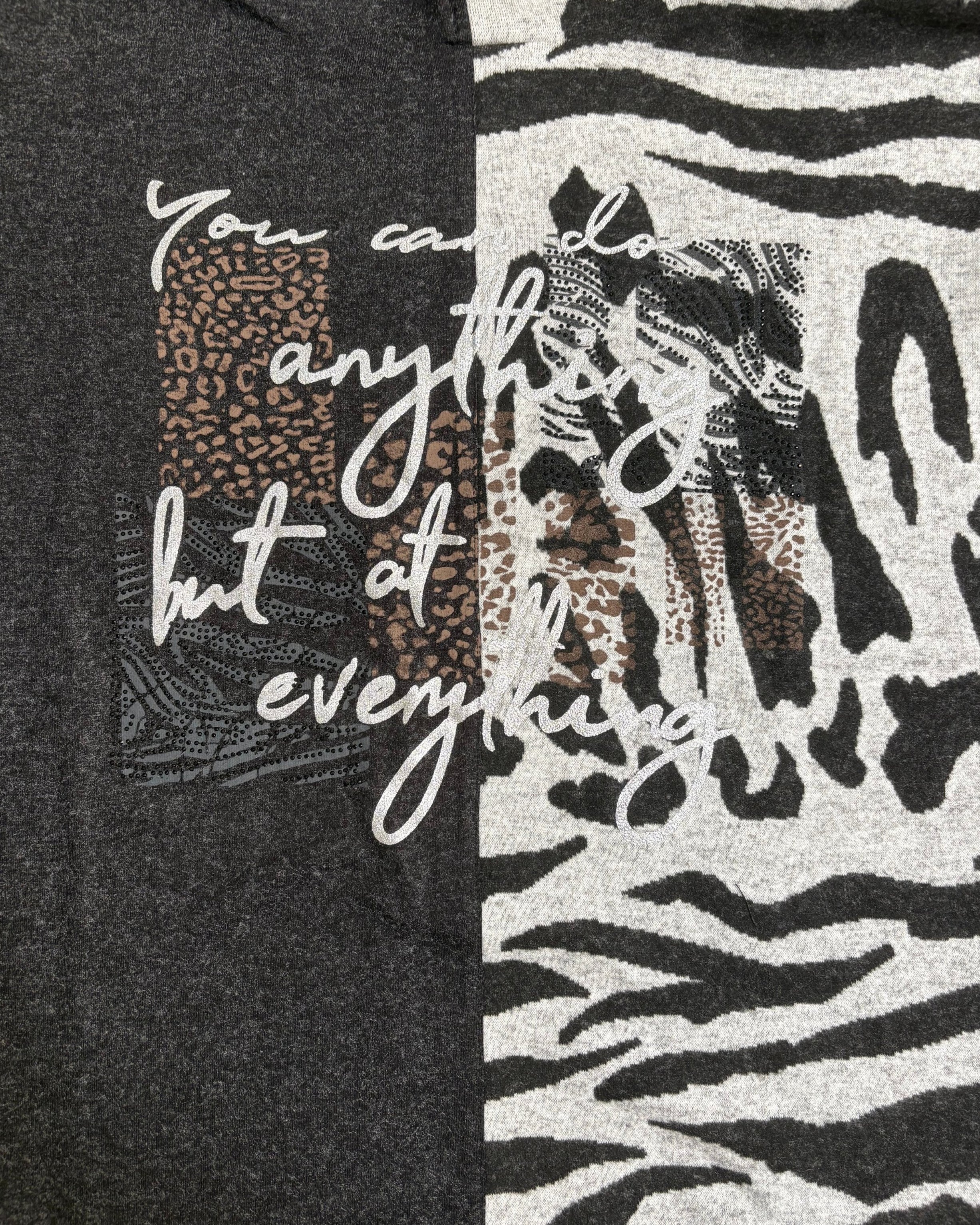 Pullover Half-&-Half mit Animal-Print