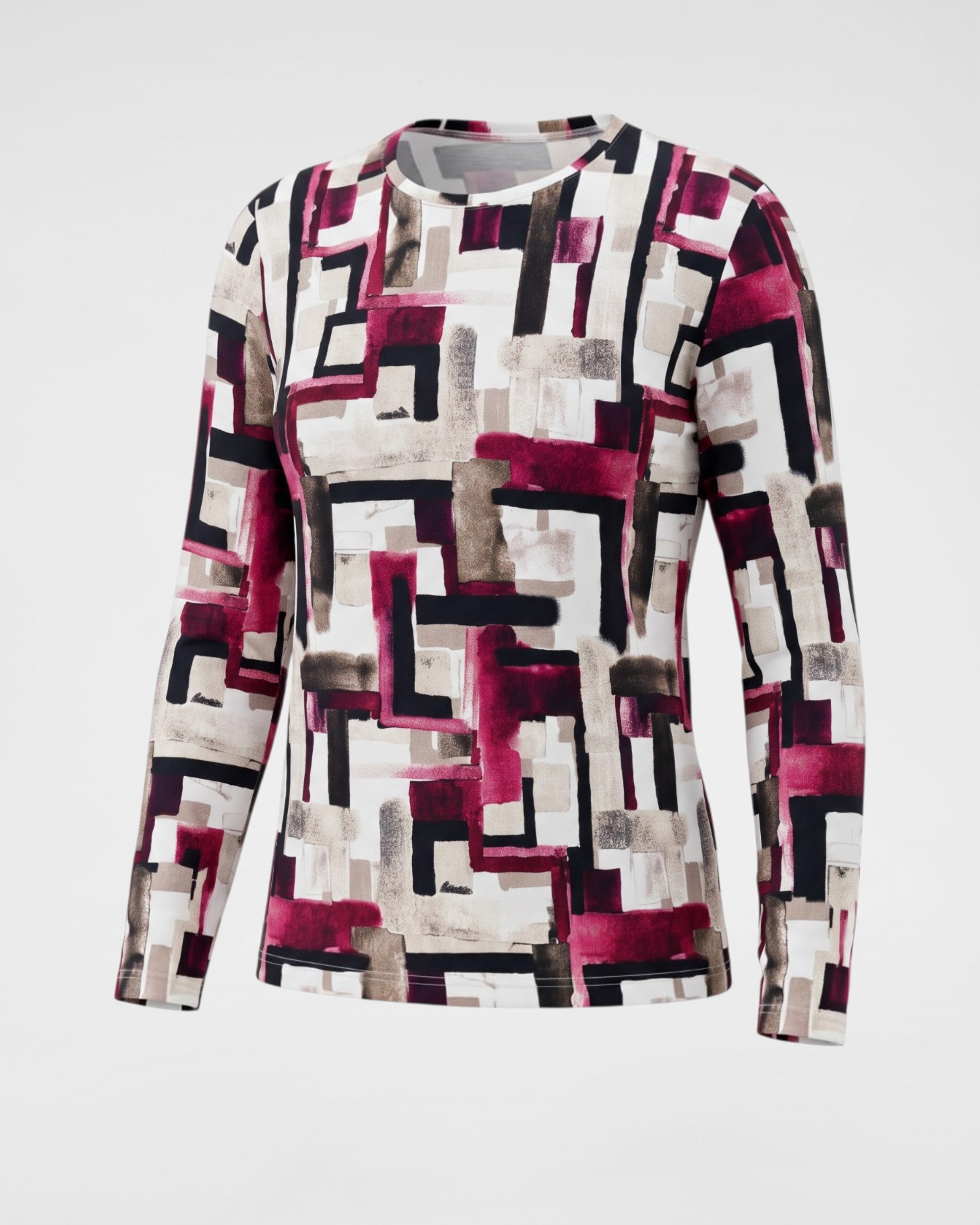 Langarmshirt mit Mosaik-Print