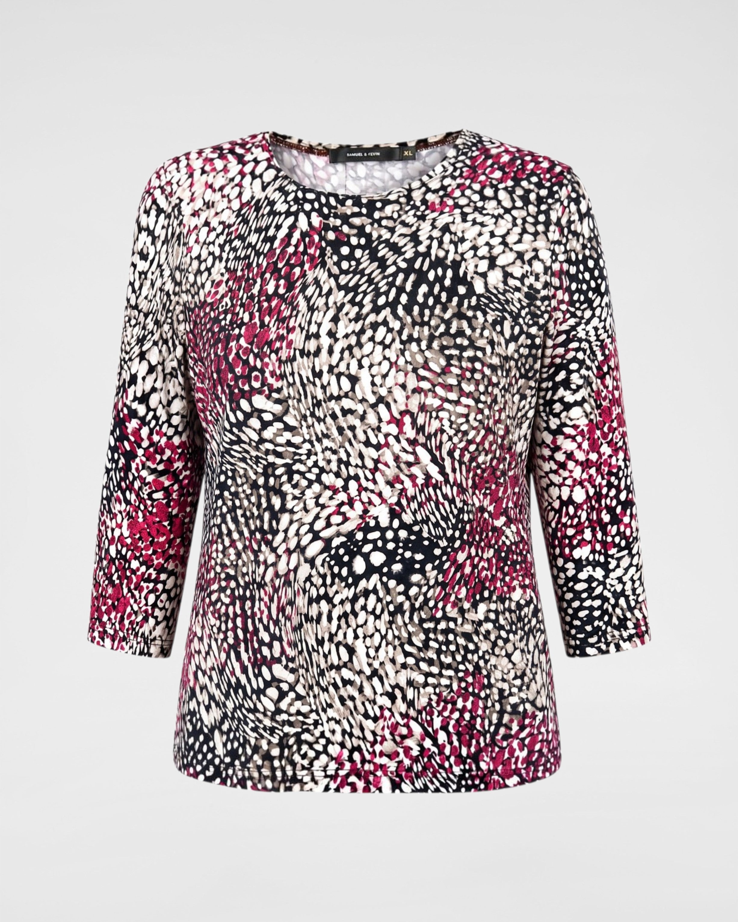 Shirt mit Abstraktem Print 3/4 Arm