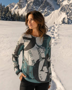 Langarmshirt mit Print & Leopard-Details