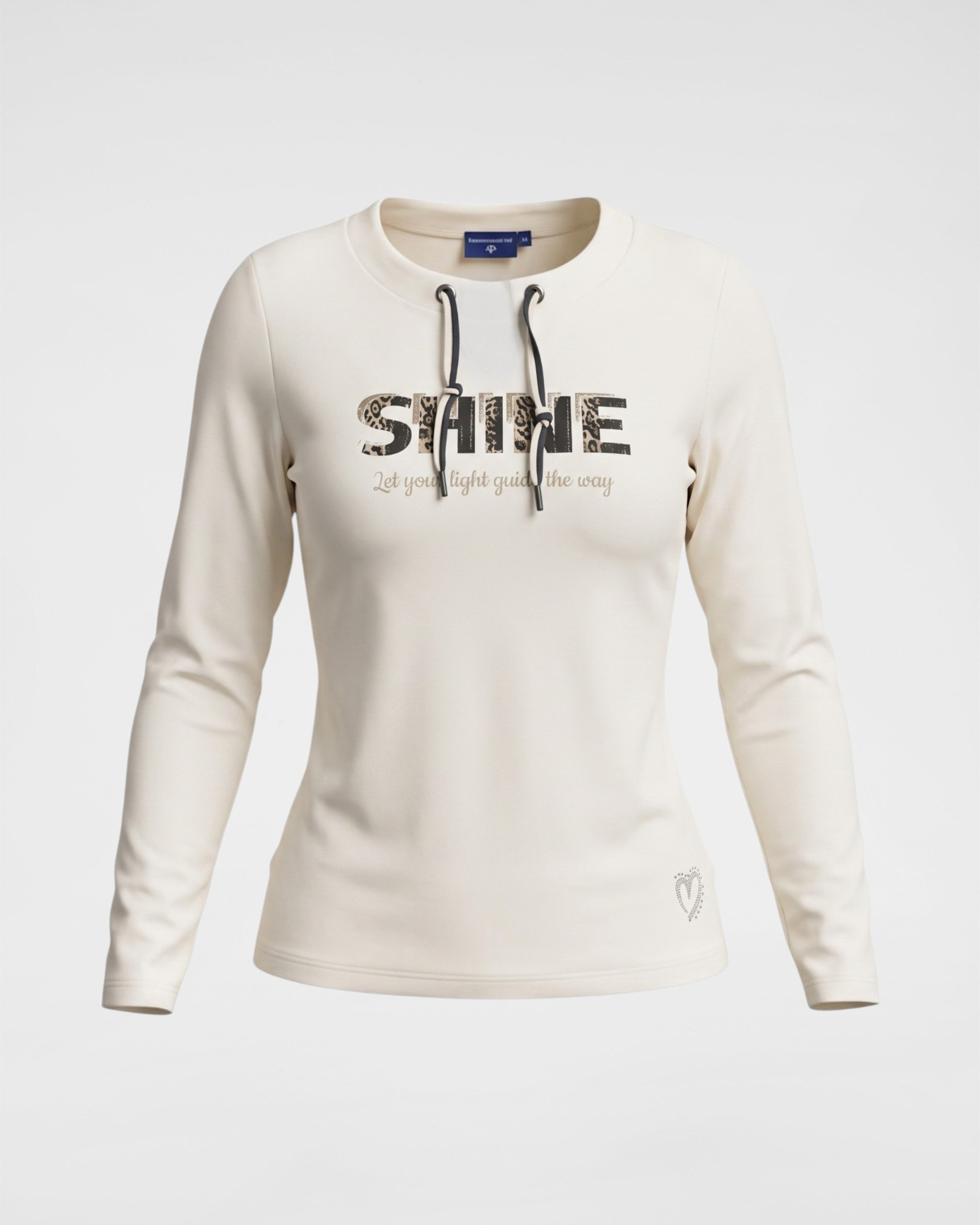 Langarmshirt „SHINE“ mit Leopard-Print & Glitzer